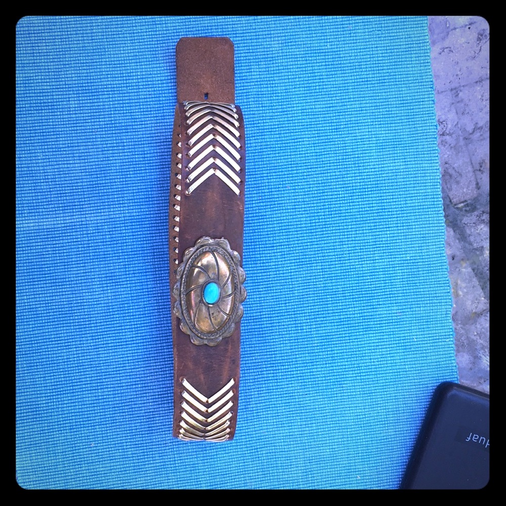 Yves St Tropez Designer Belt, Turquoise Stone